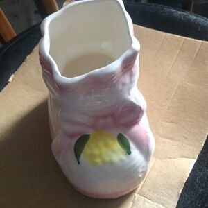 Vintage 60s/ 70s baby boot ceramic planter for newborn baby , vintage baby gift